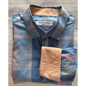 Tommy Bahama Island Zone 70% Pima Ctn/30% Poly Men's L/S Dress Shirt Blue/Pink